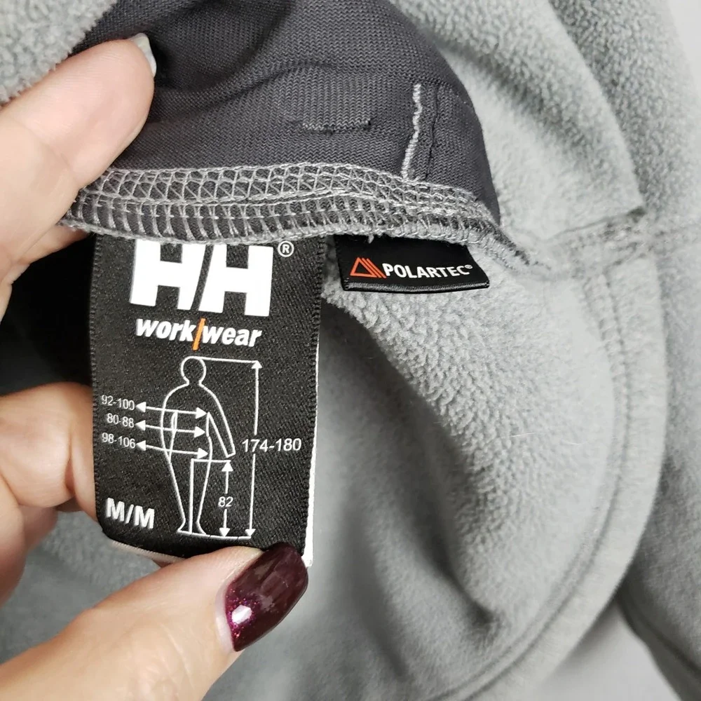 Helly Hansen Size M Full Zip Fleece Workwear Jacket Light Gray‎ Gorpcore Outdoor